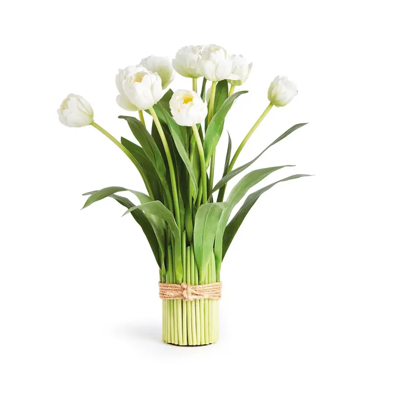 19-Inch Faux Tulip And Peony Floral Arrangement – Drop-In Style 1