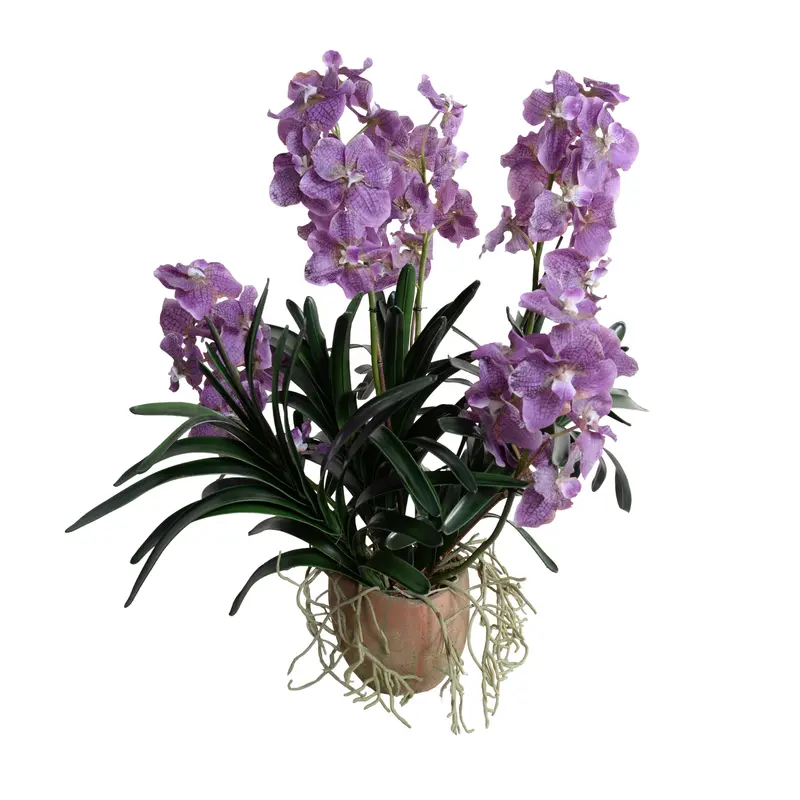 29-Inch Faux Vanda Orchid Arrangement In Terracotta Planter 1