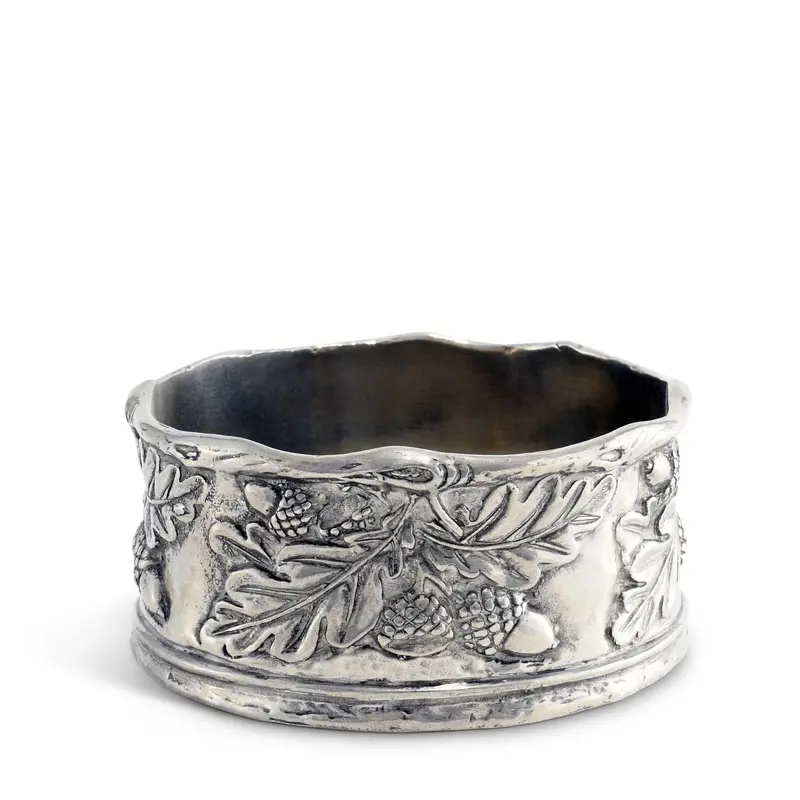 Acorn And Oak Leaf Pewter Wine Coaster Set 1
