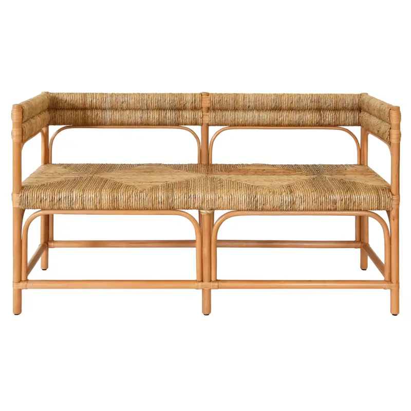 Ajax Bench With Rattan And Seagrass Frame 1