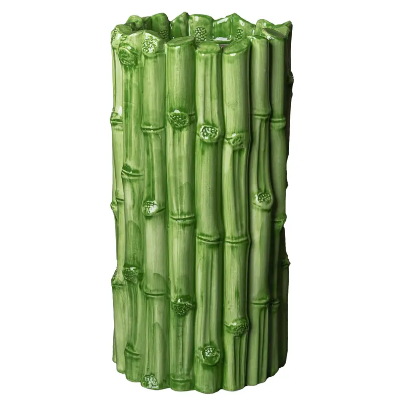 All-Around Green Bamboo Cylinder Vase 1