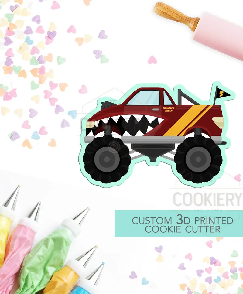Alternate Monster Truck Cookie Cutter – Distinctive Vehicle Design In 3D Print 1