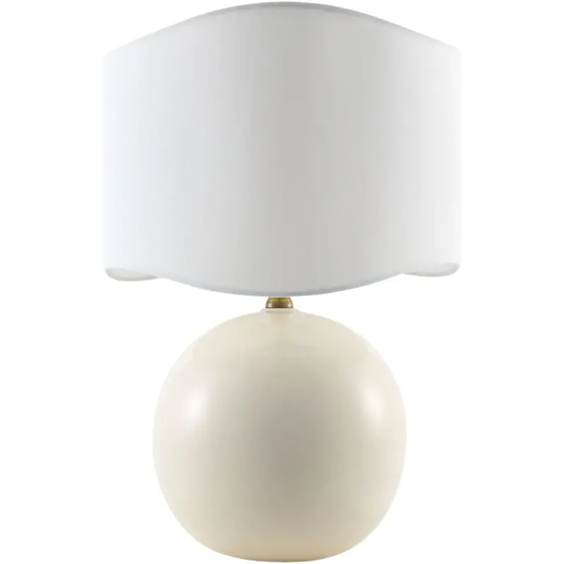 Alvary Cream Ceramic Table Lamp With Linen Drum Shade 1