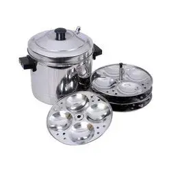 Amarjyoti Stainless Steel Idli Cooker – Dual-Capacity Steamer For 16 Or 24 Idlis (Silver Finish) 1