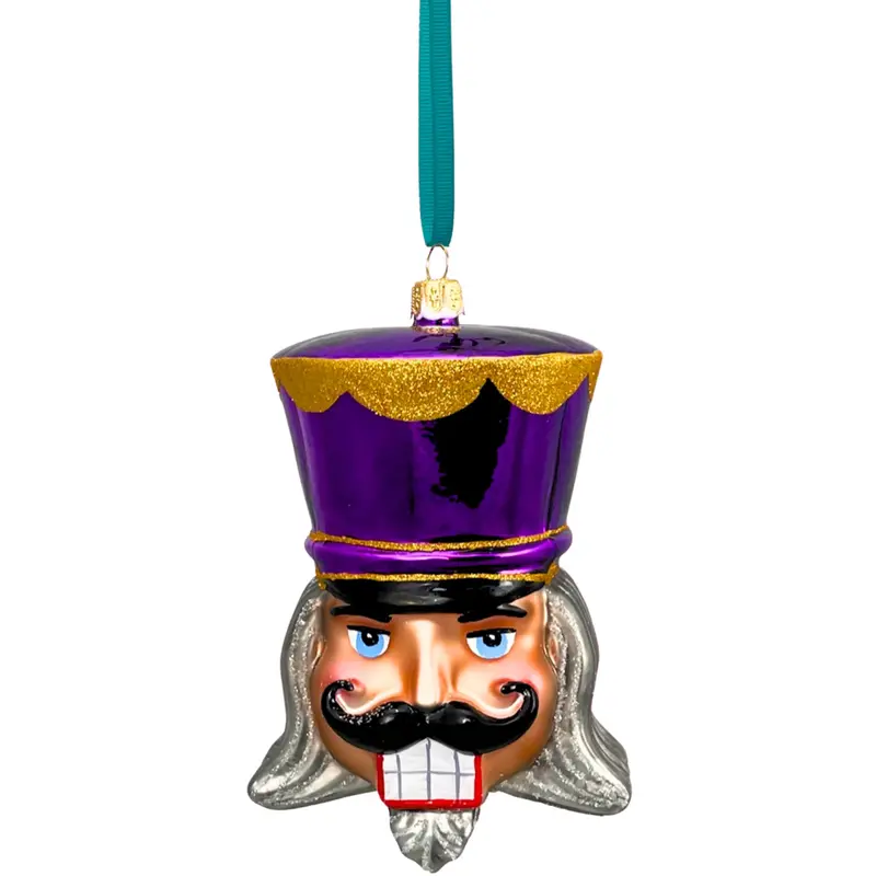 Amethyst-Hued Glass Nutcracker Decorative Ornament 1