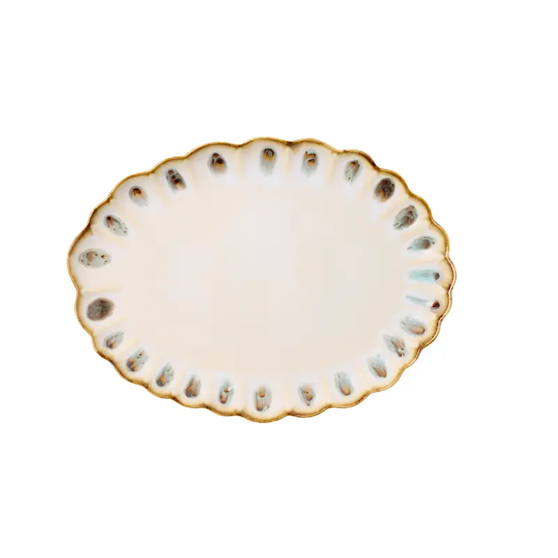 Amoria Almond And Sage Oval Serving Platter – Artisan Glaze 1
