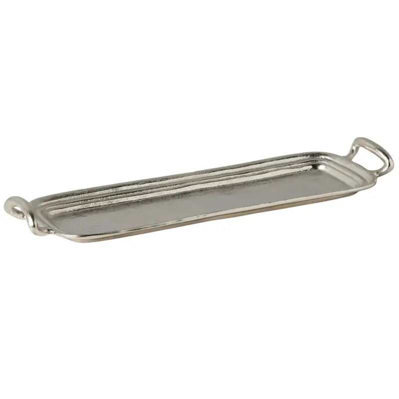 Antique-Style Metal Hotel Serving Tray – 26 Inch 1