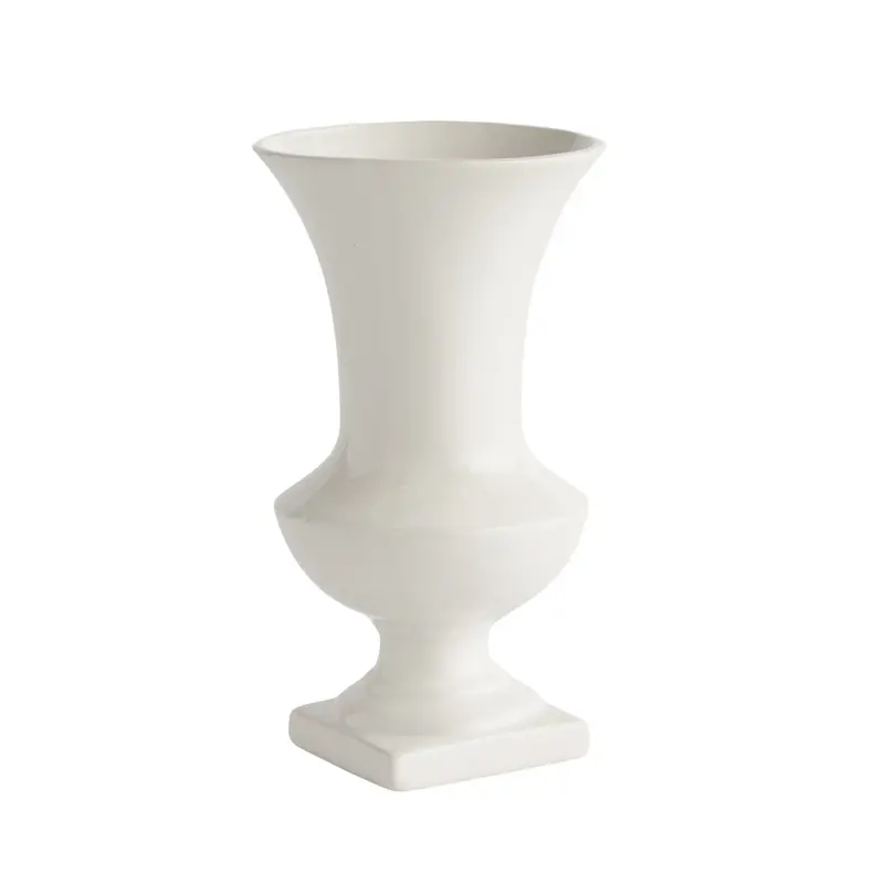 Antoinette Footed Vase – Curved Ceramic Vessel With Elevated Pedestal Base 1