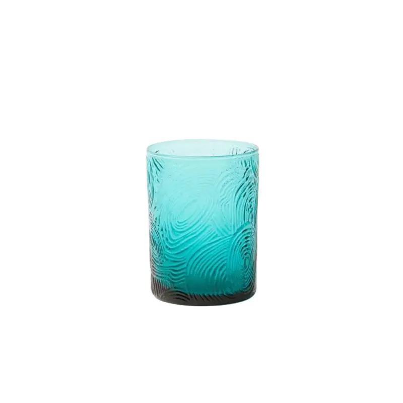 Aqua Textured Glass Tumblers – Hand-Blown Drinkware 1