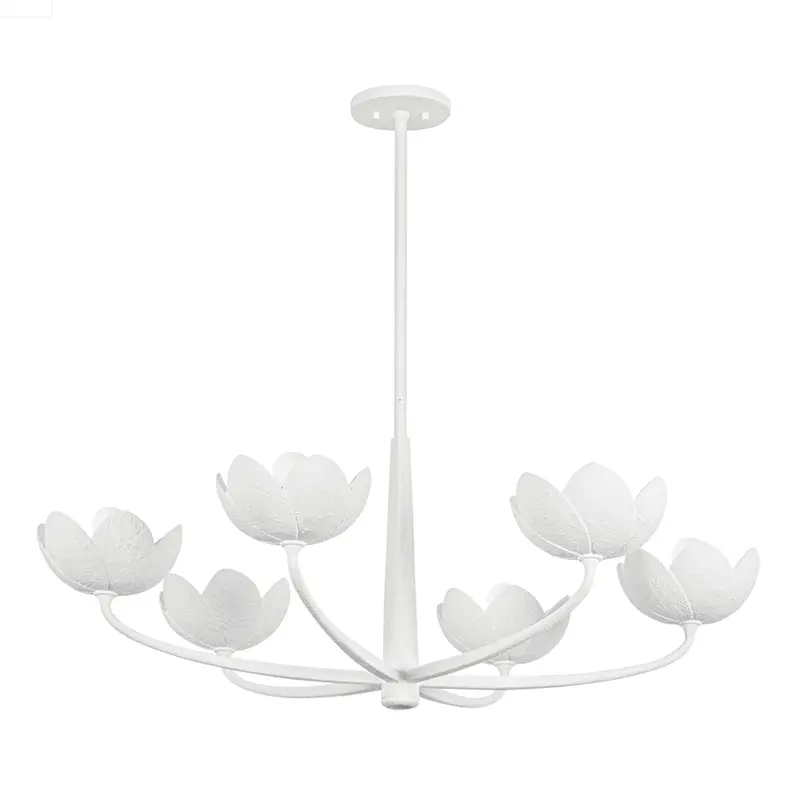 Arcata 6-Light Gesso White Chandelier 1