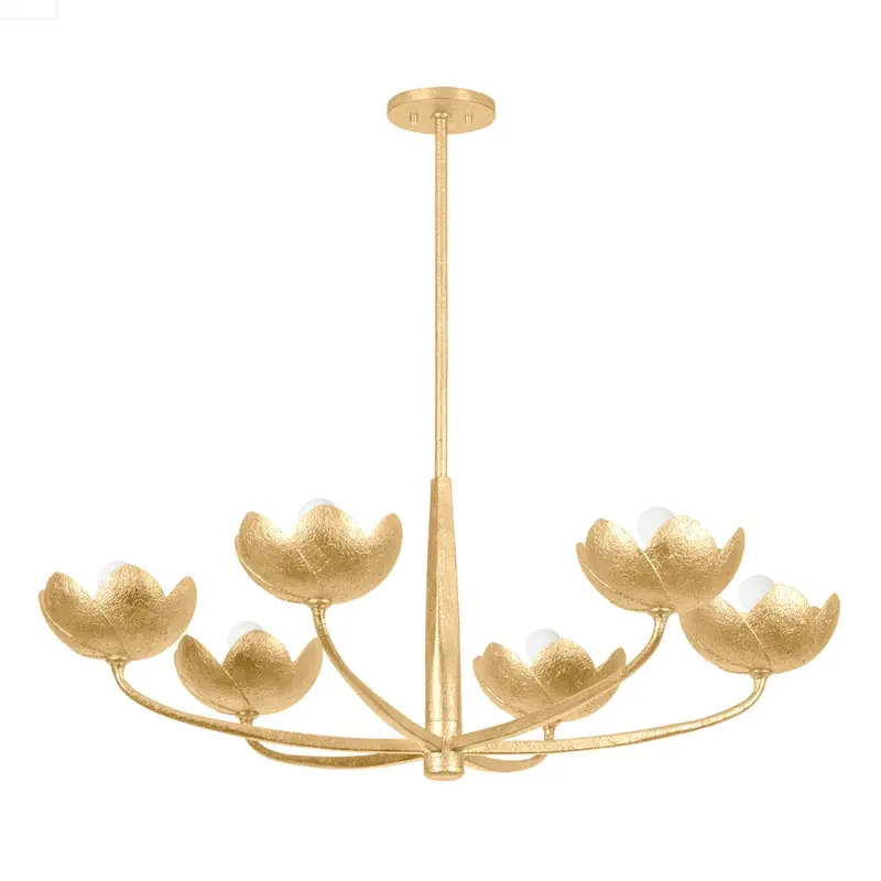 Arcata 6-Light Vintage Gold Leaf Chandelier 1
