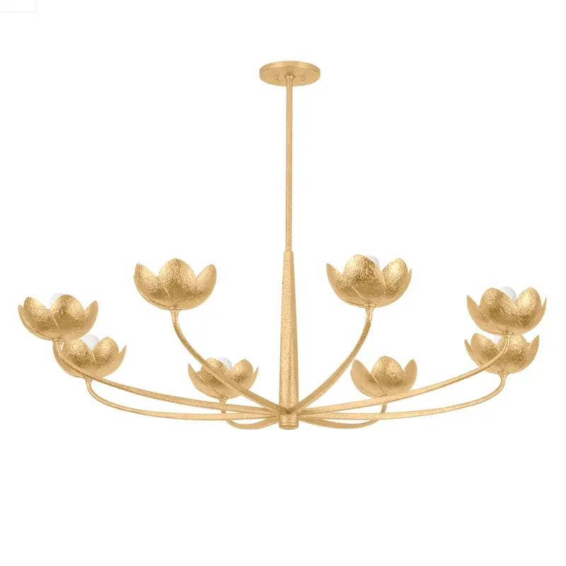 Arcata 8-Light Vintage Gold Leaf Chandelier 1