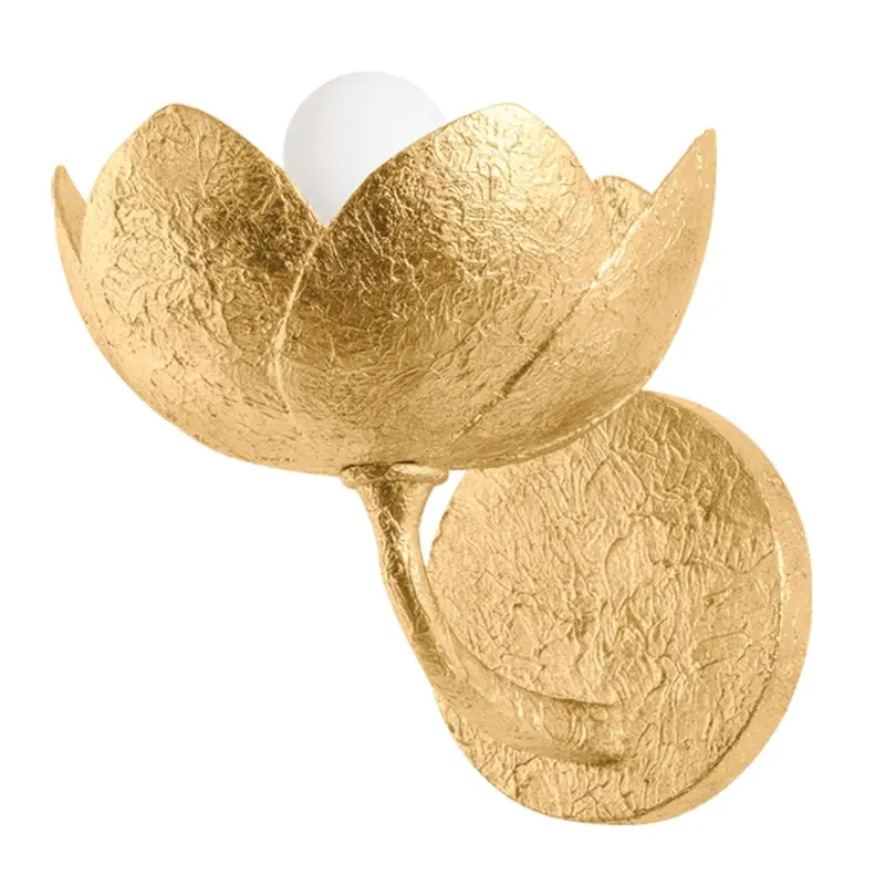 Arcata Vintage Gold Leaf Wall Sconce 1