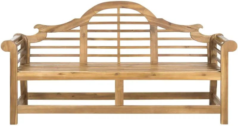Arched Outdoor Bench In Natural Wood Finish 1