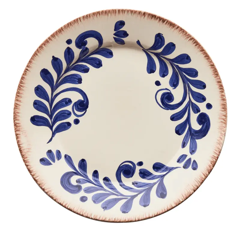Artisan Blue And White Hand-Painted Ceramic Dinner Plates 1