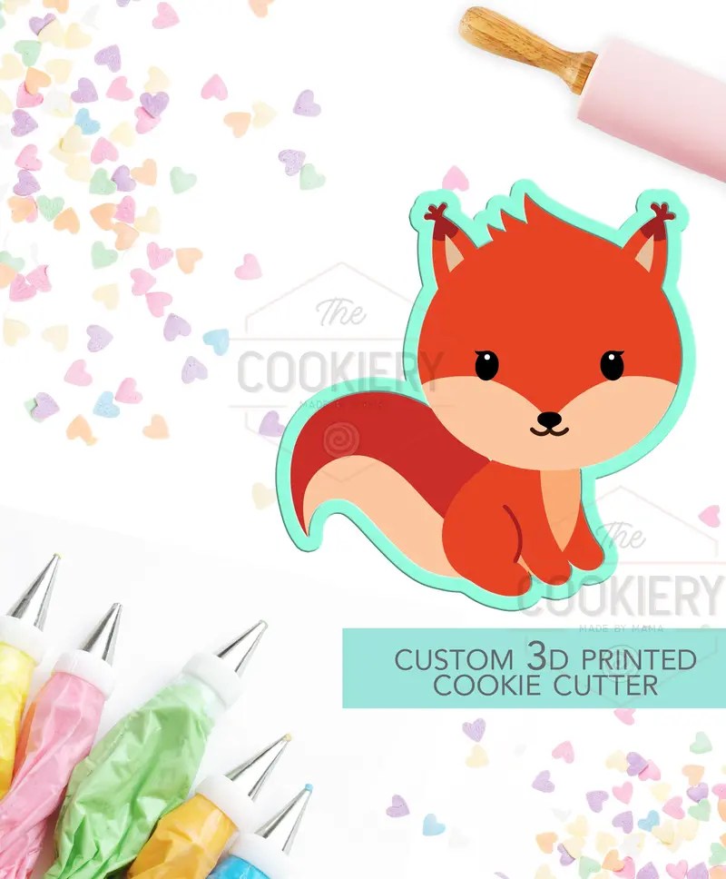 Baby Squirrel Cookie Cutter – Woodland Creature Baking Template – 3D Printed Nature Theme 1