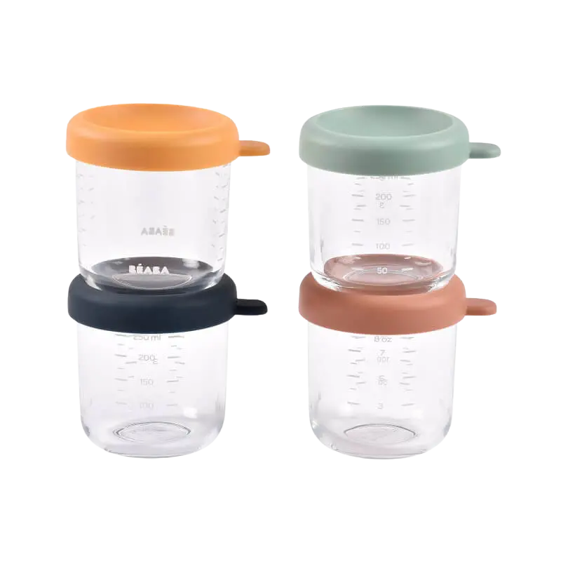 Beaba Glass And Silicone Food Storage Containers (4-Pack, 250Ml) 1