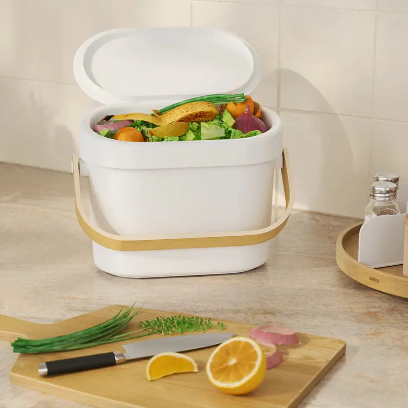 Bellwood Countertop Compost Bin – 4L Capacity, Odor-Resistant Lid 1