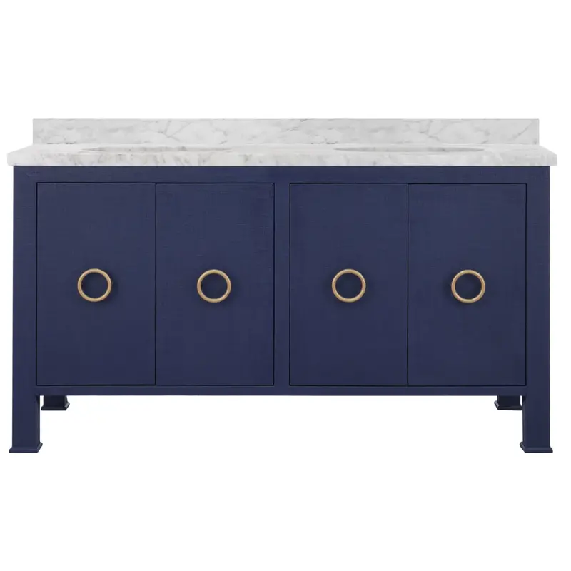 Blanche 60" Navy Blue Bathroom Vanity With Ceramic Sink 1