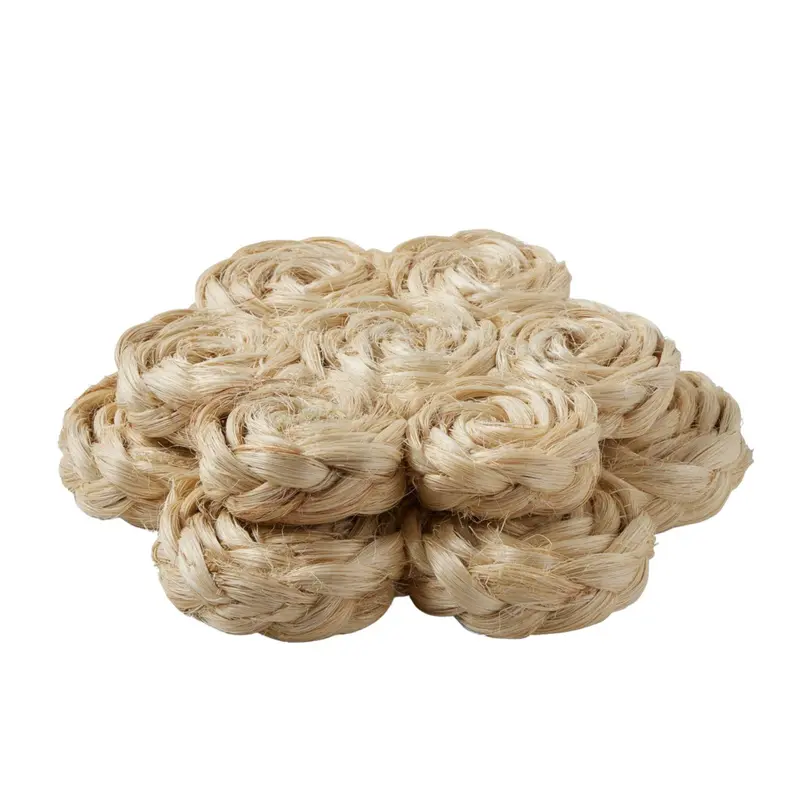 Bleached Raffia Bubble-Shaped Pot Trivets (Set Of 2) 1