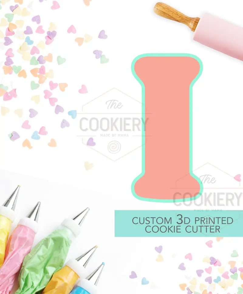Block-Style Letter I Cookie Cutter – Minimalist 3D-Printed Alphabet Tool For Elegant Cookie Designs – Tck46164 1