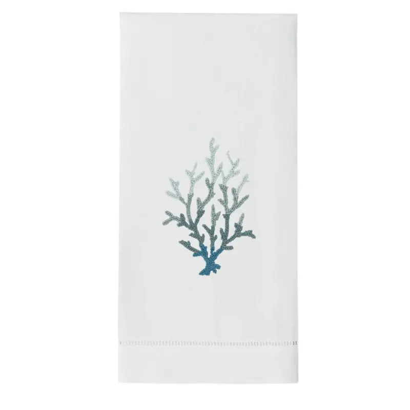 Blue Coral Knot Pattern Cotton Hand Towels 1