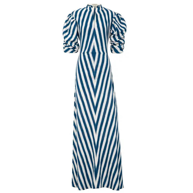 Blue Illusion Sheer Overlay Dress 1