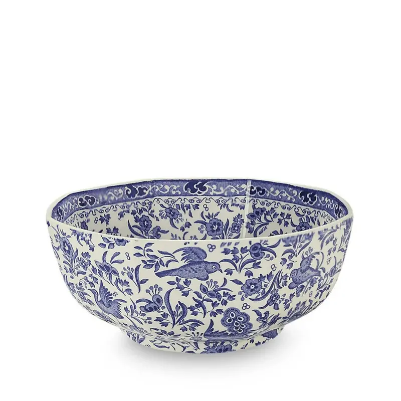 Blue Regal Peacock Medium Octagonal Serving Bowl 1