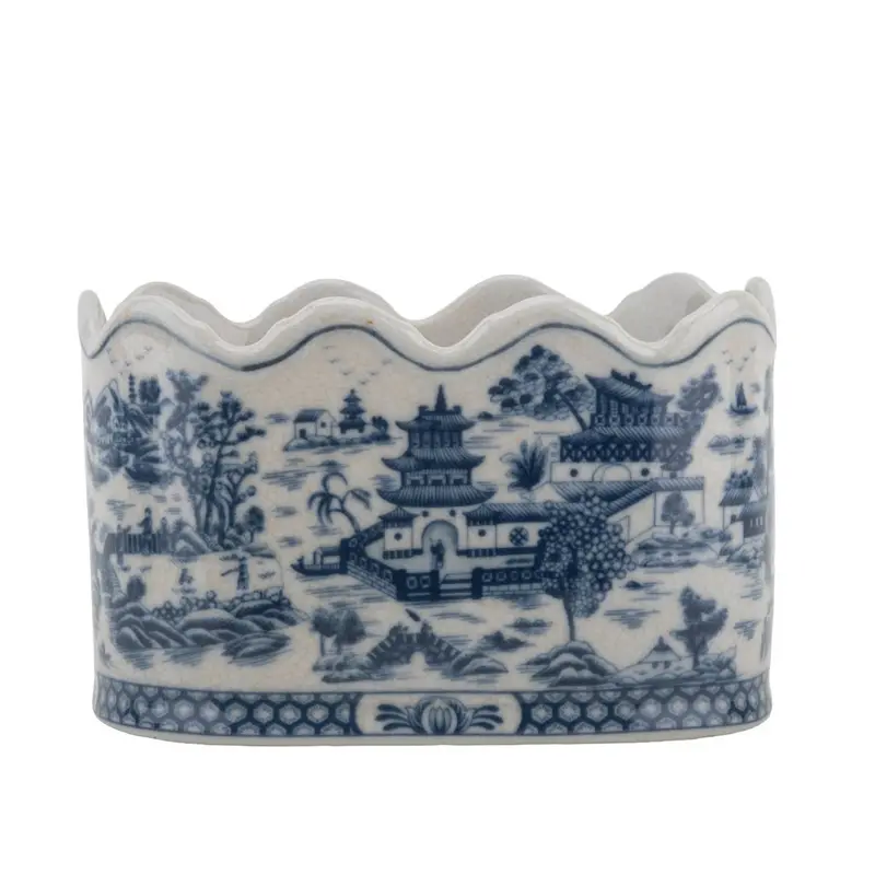 Blue Willow Porcelain Planter 1