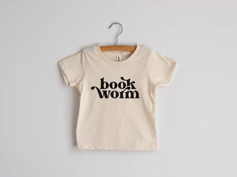 Bookworm Themed Organic Kids Tee 1