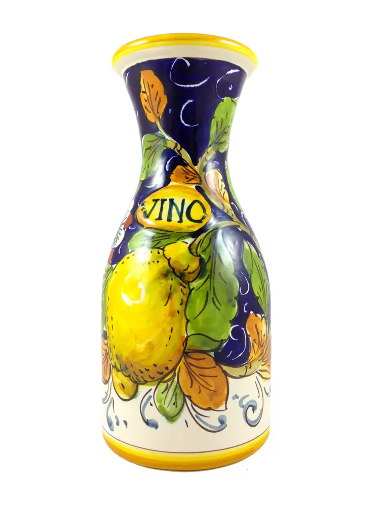 Borgioli Blue Glass Lemon-Infused Wine Bottle (500Ml) 1
