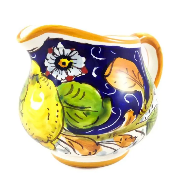Borgioli Lemon Blue Creamer Pitcher 1