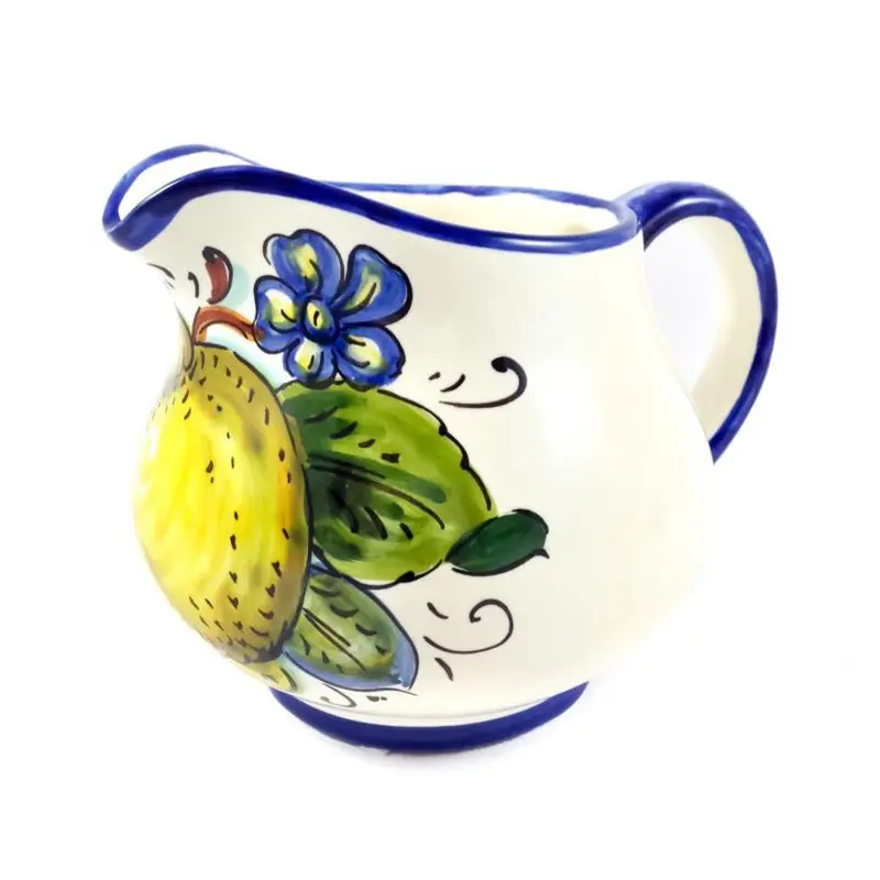 Borgioli Lemon-Print Creamer – White Ceramic 1