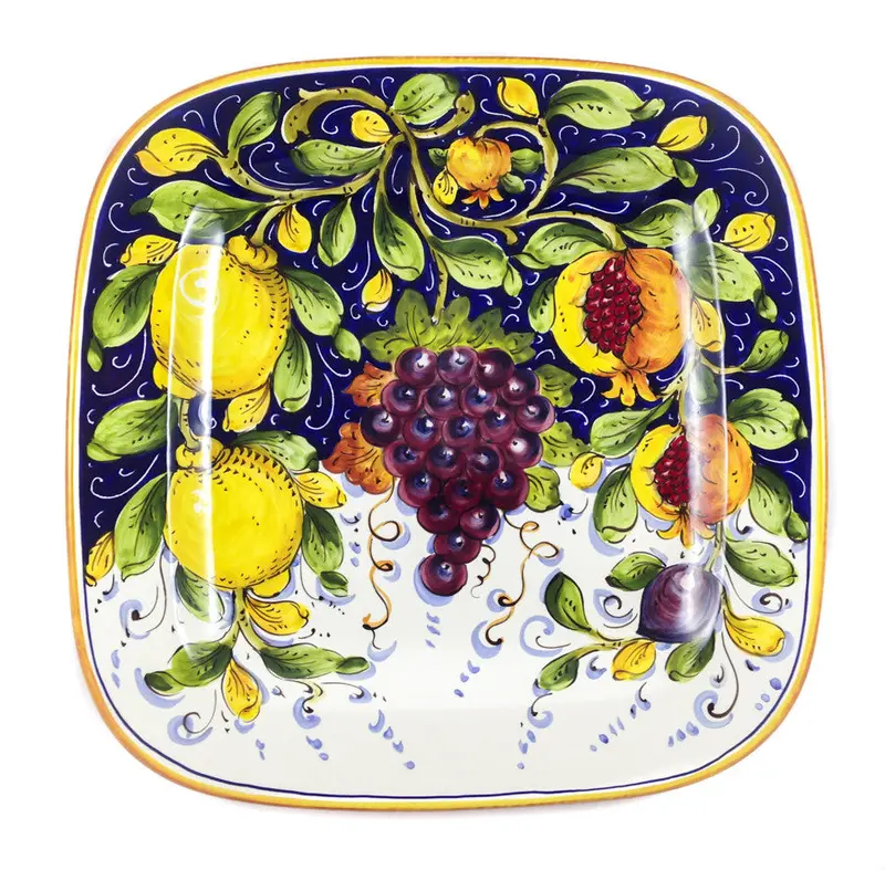 Borgioli Mixed-Fruit Motif Square Platter – 34 Cm (13.4 In) 1
