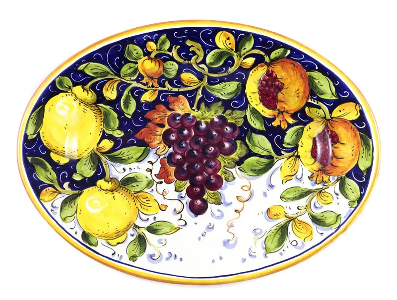 Borgioli Mixed Fruits Ceramic Oval Platter (27 X 37 Cm) 1