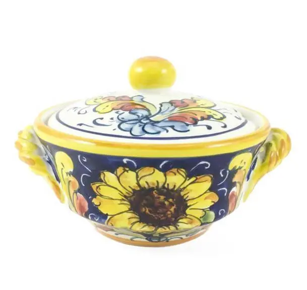 Borgioli Sunflower Blue Sugar Bowl 1