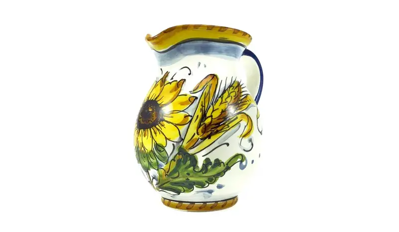 Borgioli Sunflower-On-White Ceramic Pitcher – 250 Ml 1