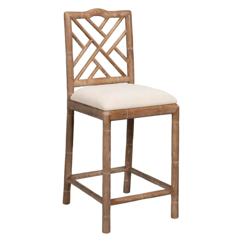 Brighton Bamboo White-Washed Counter Stool 1