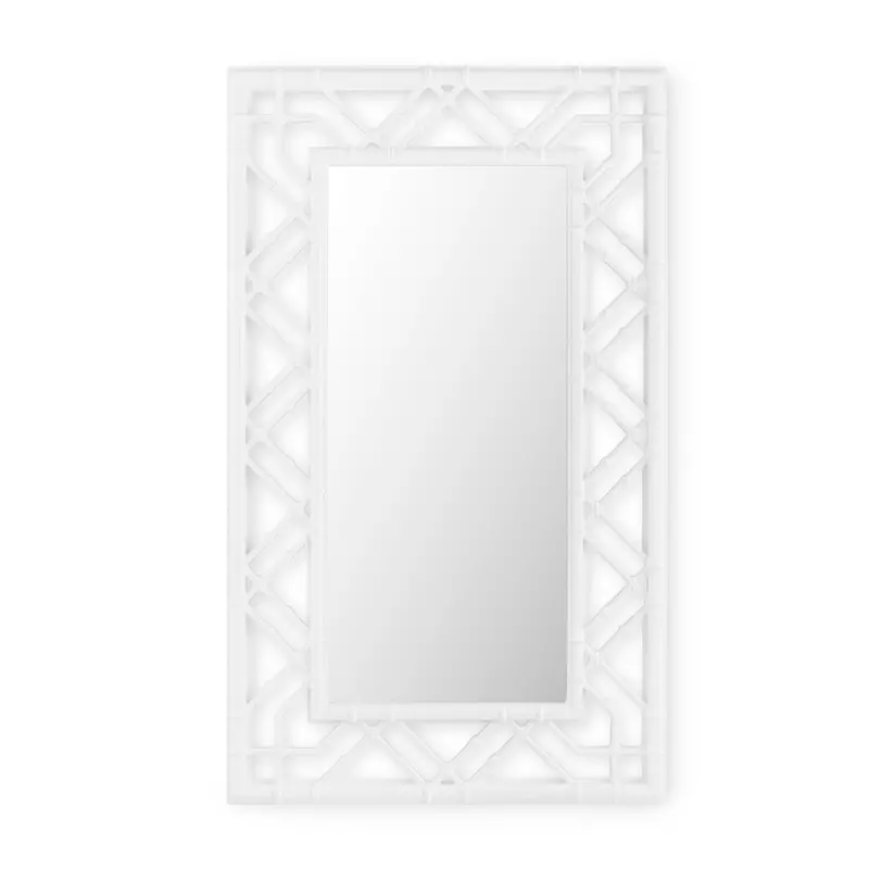 Callista Lattice-Weave Bamboo Resin Wall Mirror – Artisan Crafted 1