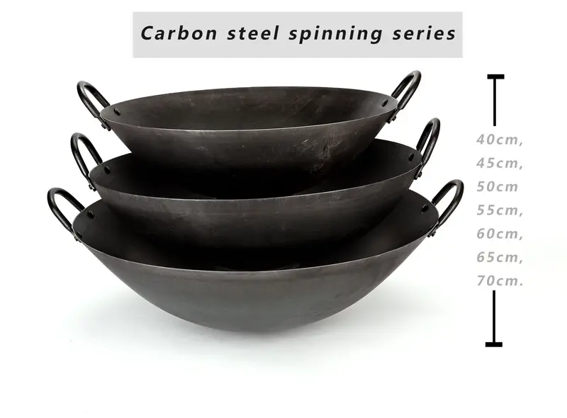 Carbon Steel Chinese Wok (Kadai) – Three Size Options For Versatile Cooking 1