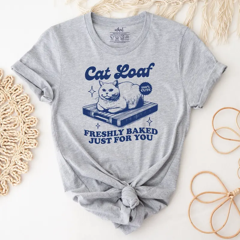Cat Loaf Freshly Baked T-Shirt: Adorable Feline Baking Humor Tee 1