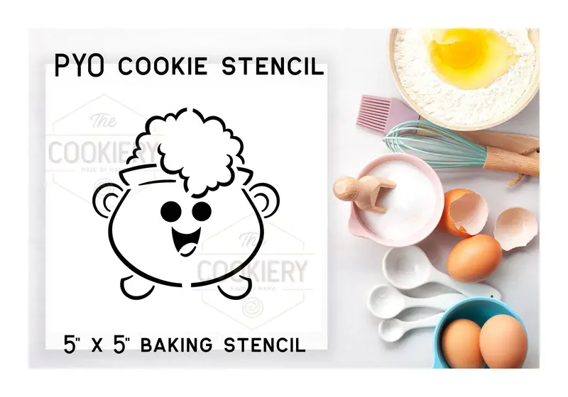 Cauldron-Themed Halloween Stencil – Reusable Diy Airbrush & Cookie Guide 1