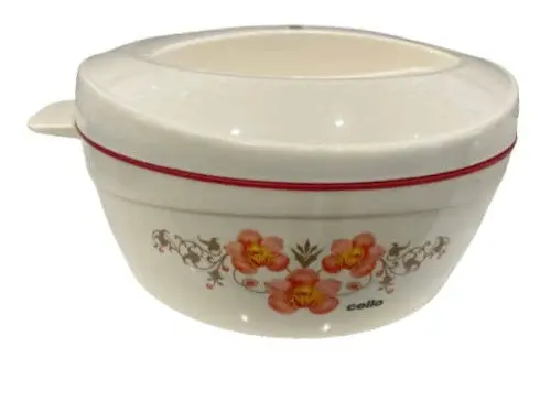 Cello Alpha Hot Pot Casserole – Red Mop-Finish Insulated Cookware 1