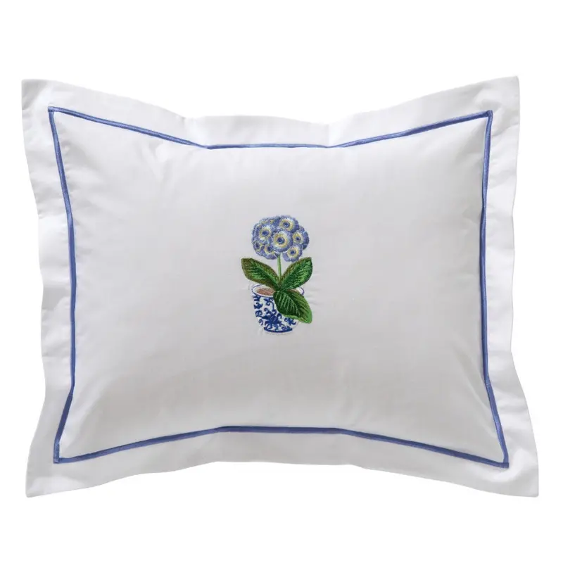 Charming Boudoir Pillow Cover In Potted Primrose Blue Pattern 1