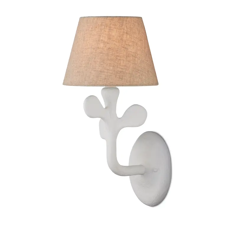 Charny Gesso-White Wall Sconce For Elegant Interiors 1