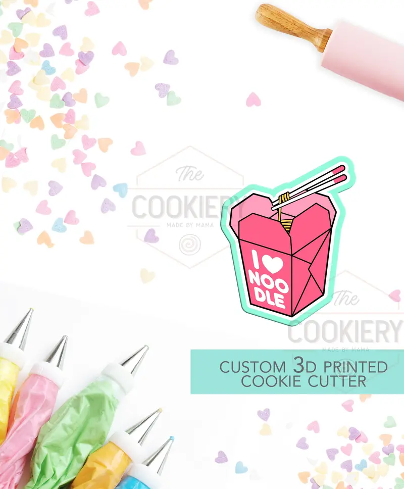 Chinese Takeout Box Cookie Cutter – 3D Printed Food-Themed Baking Tool 1
