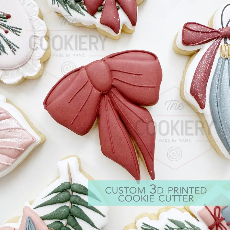 Christmas Bow Cookie Cutter – Elegant 3D Printed Holiday Design 1