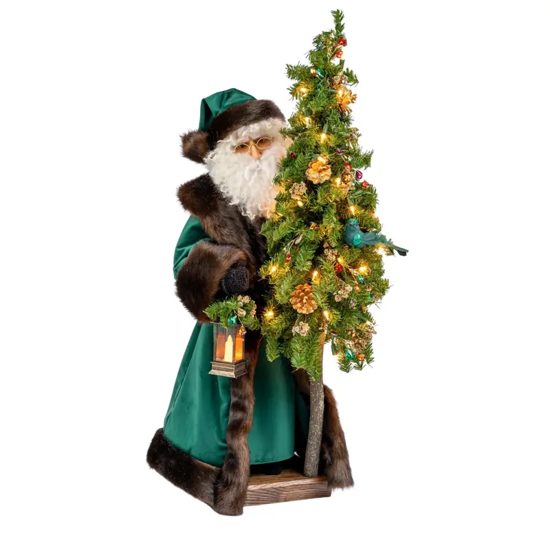 Christmas Jewels Santa Figurine – Elegant Tabletop Holiday Decoration 1