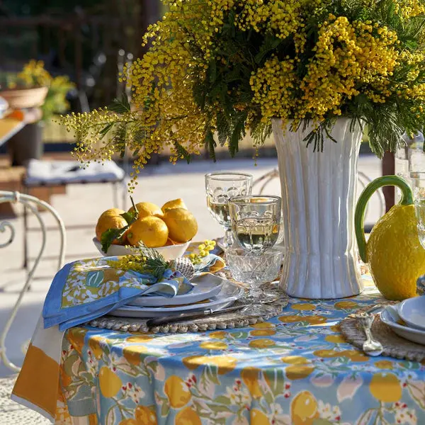 Citron Blue/Yellow Tablecloth – Vibrant, Reversible Table Cover 1