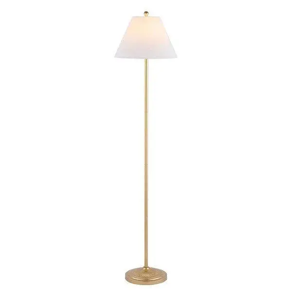 Classic Brass Floor Lamp With White Empire Shade 1